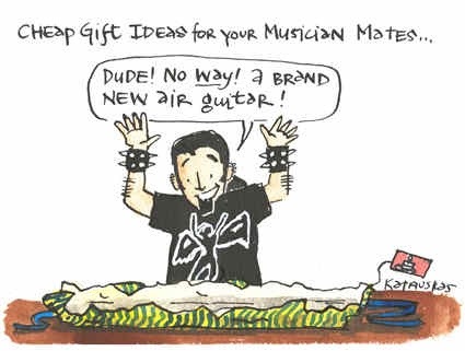 cadeautje, een nieuwe luchtgitaar