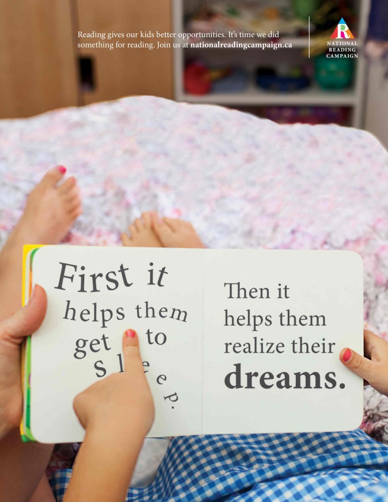national reading campaign first it helps them to get to sleep, then it helps them to realize their dreams