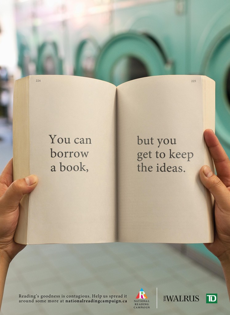 national reading campaign you can borrow a book but you get to keep the ideas
