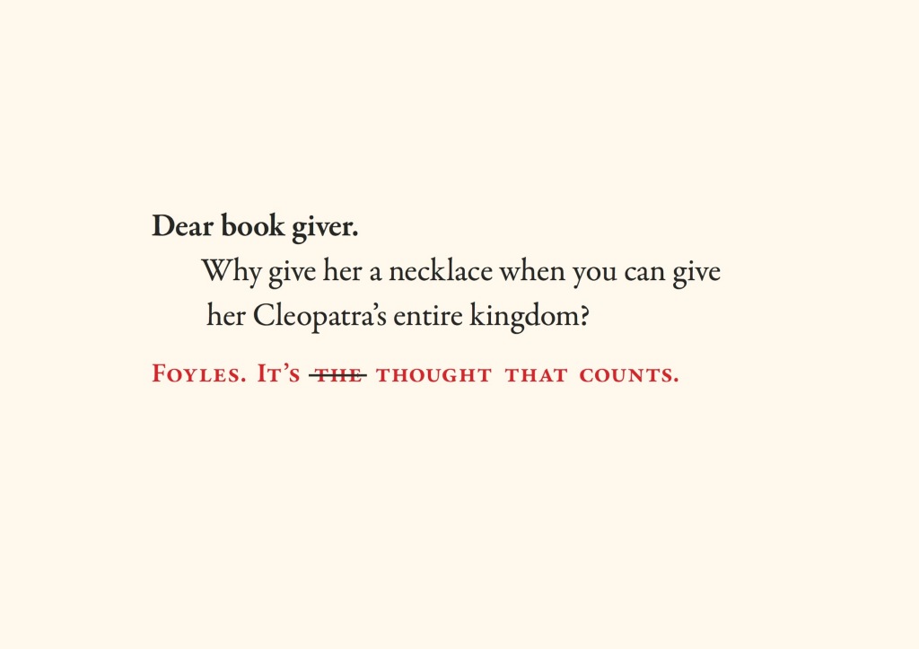 Foyles -Dear bookgiver 1